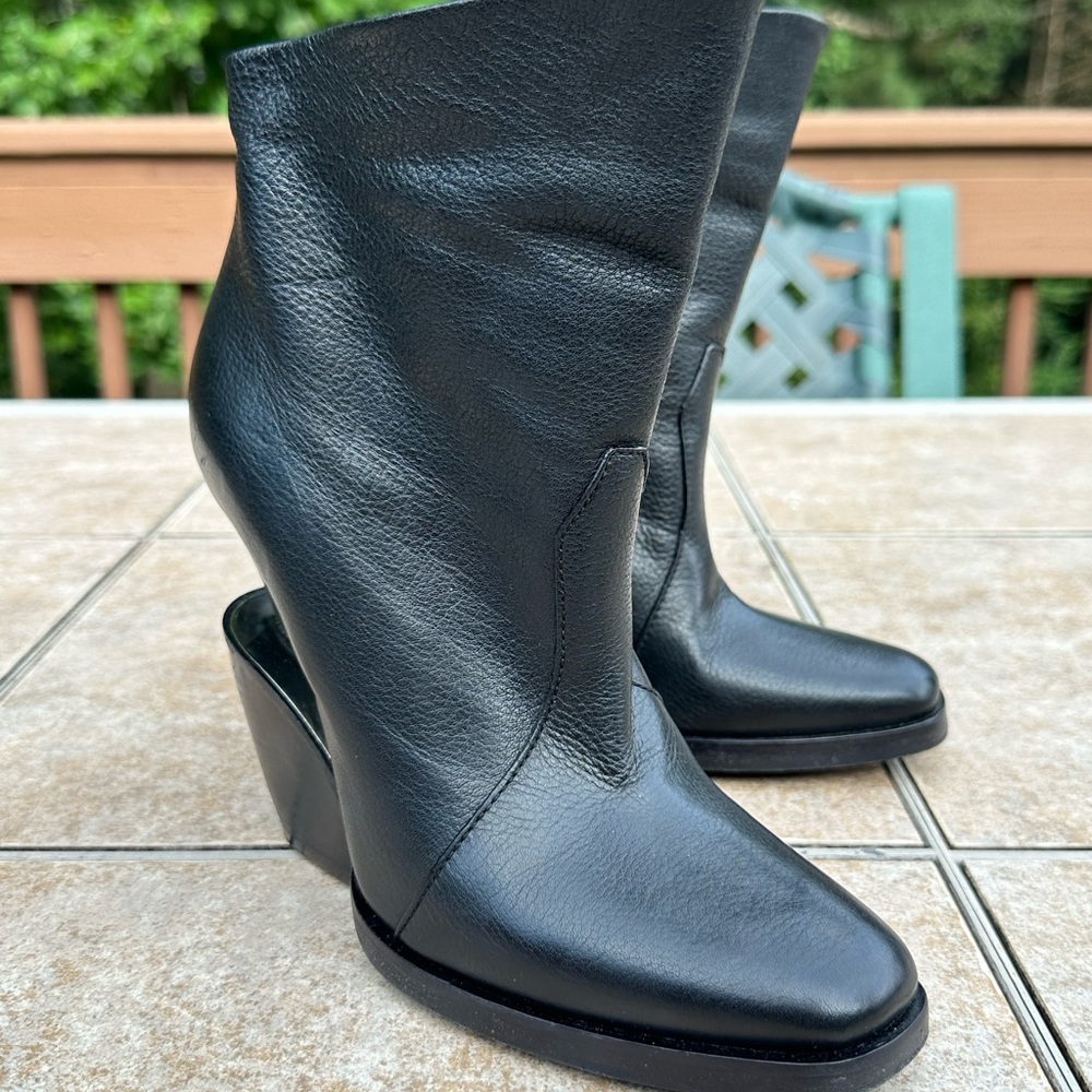 Theykens' Theory Black Leather Boots Women's - Picture 11 of 16